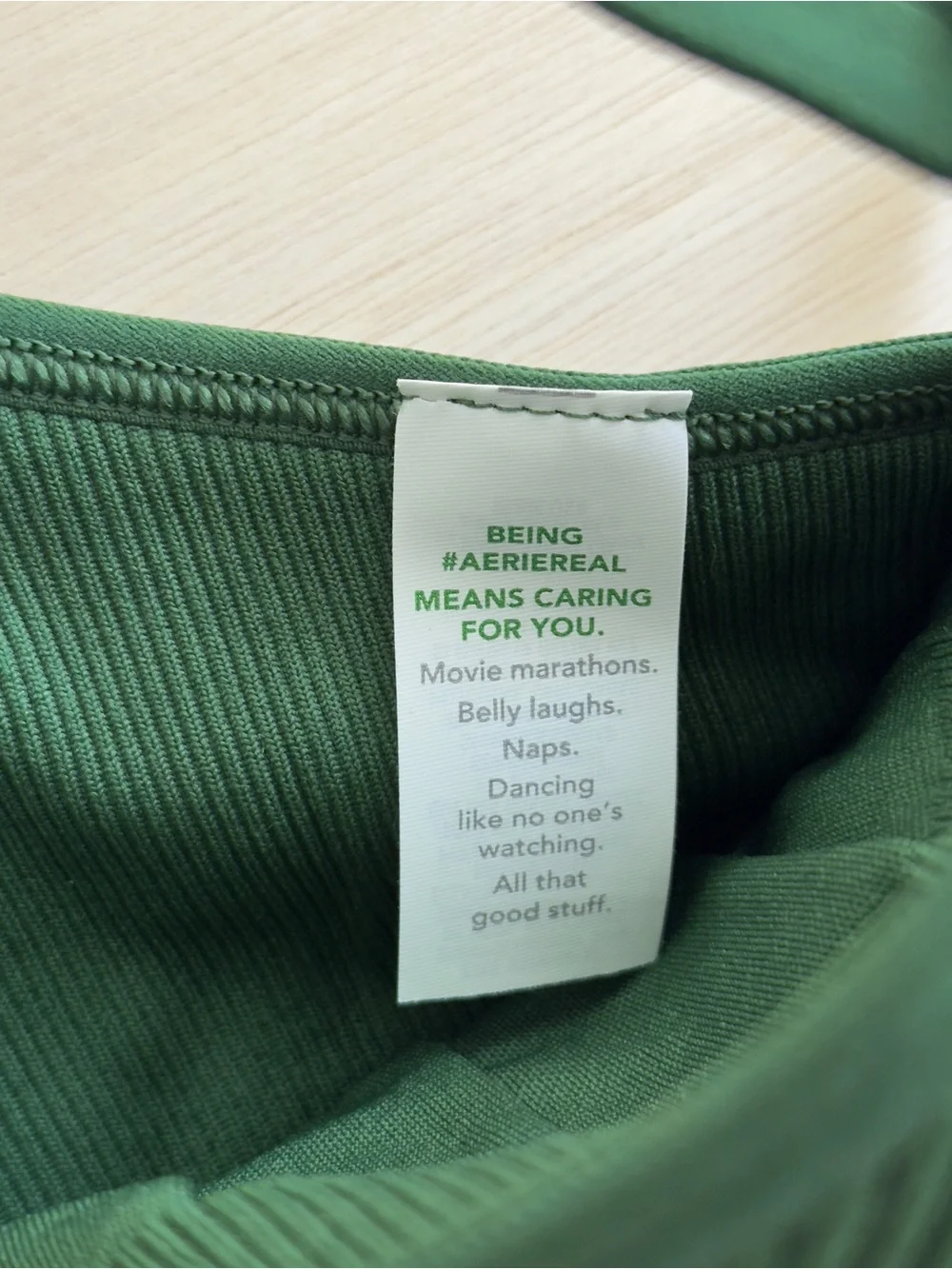 aerie Forest Green Ribbed Strappy V-Neck Bralette